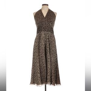 Oscar by Oscar De La Renta Cheetah Halter Dress